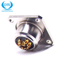 Conector M16 de Montaje en Panel con 4 Orificios DIN 8 Pines AISG M16 M12 M8, Conector de Cable de Soldadura de 8 Pines
