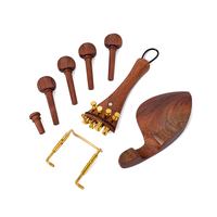 4/3 4/4 Full Size Violin Accessories Kit Violin Fine Tuning Tailpiece Geared Tuning Pegs Tracwood