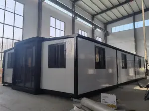 Rumah lipat mobil 3 tahun, 40FT kontainer yang dapat diperluas mewah 3 kamar tidur Villa prefabrikasi mudah rakitan rumah lipat Hebei Hotel Modern