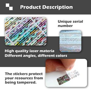 Tùy chỉnh 2D 3D Holographic nhãn giả mạo bằng chứng an ninh con dấu Sticker chính hãng bảo hành làm mất hiệu lực tự dính in ấn khuyến mãi hàng tạp hóa - Product Image 2