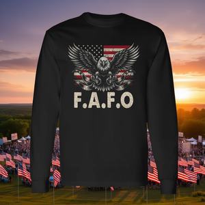 F.A.F.O T-shirt à manches longues avec motif American Eagle noir - Product Image 3