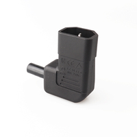 Prise de courant LANZMFG LZ-14-T1R noire 10A 250V CA, angle droit, fiche mâle IEC 320 C14, prise femelle C13, nylon PA66 pour