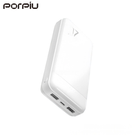 Banques d'alimentation texturées en maille métallique PORPIU en promotion en gros, 10000mAh, cadeau d'affaires, batterie externe 20000mAh