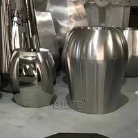 BLVE Factory Vente en gros de pots de fleurs d'intérieur en acier inoxydable plaqué couleur, pots de fleurs ronds en métal pour jardin extérieur