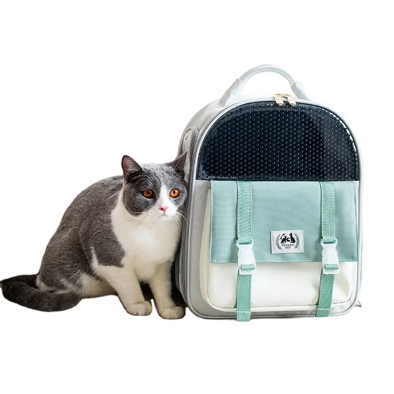 New cat dog Oxford shoulder backpack Portable large capacity foldable light breathable pet Carrier