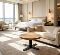Fabricant chinois de tables d'hôtel, package complet personnalisable, table basse en bois et acier inoxydable pour hôtel 3 ou 4 étoiles