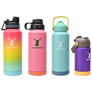 Individuelles Farblogo wiederverwendbare Fitnessstudio Sport-Edelstahl-Vakuumflasche Metallthermos-Trinkwasserflasche mit Sublimation