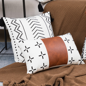 Offre spéciale, Patch d'impression numérique Boho décoratif, housse de coussin <span class=keywords><strong>en</strong></span> <span class=keywords><strong>cuir</strong></span> Pu <span class=keywords><strong>pour</strong></span> <span class=keywords><strong>canapé</strong></span> - Product Image 3