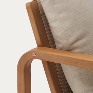 Divano da Esterno per Giardino e Patio a Due Posti in Legno Massello con Cuscino Naturale - <span class=keywords><strong>Nisa</strong></span> - Product Image 5