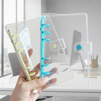 Classeur à spirale transparent en PVC A5 A6, mini, rechargeable, coloré, pour carnet de caisse et agenda, vente en gros