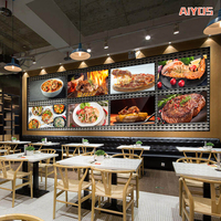 Écran d'affichage numérique mural de 43 pouces, menu, écran LCD, écran divisé, publicité, écran mural intérieur pour restaurant de restauration rapide