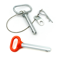 Pasador de enganche para tractor personalizado con cadena y pasador de seguridad, chapado en zinc amarillo, pasador de enganche de 5/8 x 3 pulgadas o pasador de enganche personalizado OEM