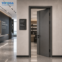 Puerta de Seguridad Yomoga Insonorizada y Resistente a la Humedad, Marco de Aluminio y Madera Ecológica, Puerta de Entrada, Puerta Interior, Puertas Divisorias, Duradera, para Hotel