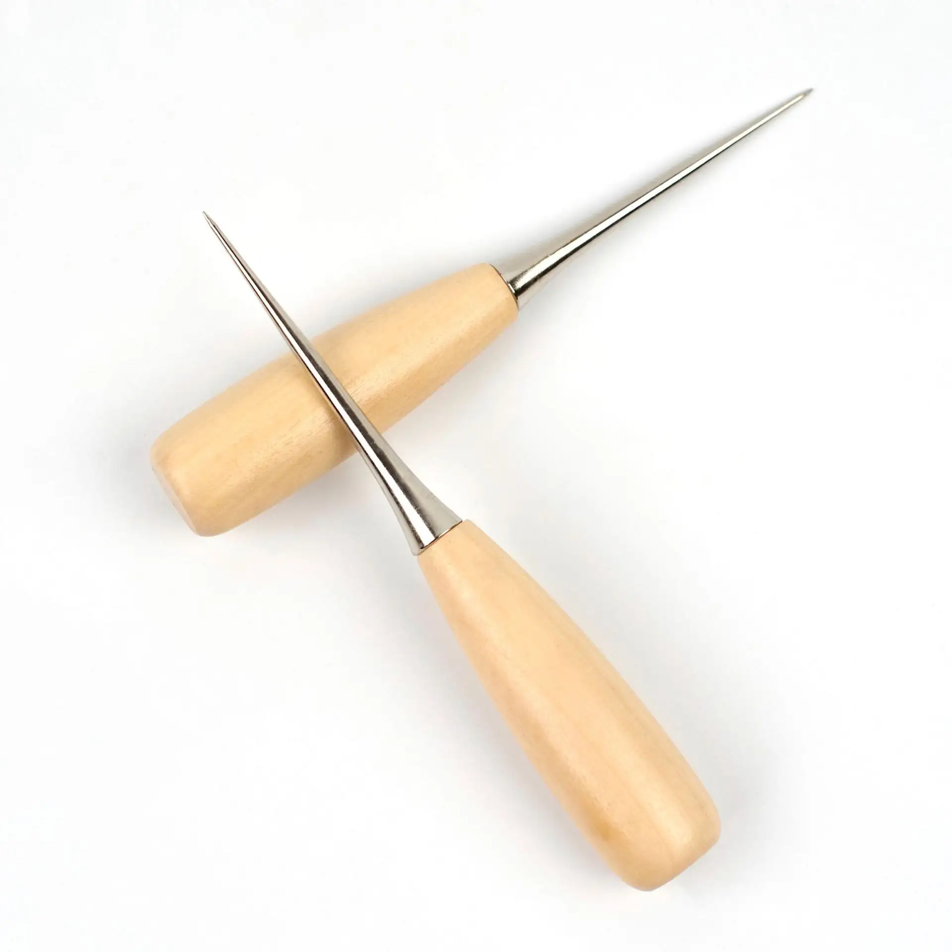 Wholesale hand made Leather tools wood handle awl convenient leather accessories tools