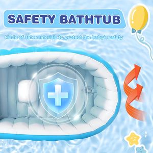 Bañera Inflable de PVC para Bebés, Plegable y Portátil, con Válvula de Seguridad y Bomba, para Recién Nacidos de 0 a 6 Meses - Product Image 3