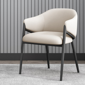 Sedie da pranzo di lusso italiane schienale in pelle <span class=keywords><strong>moderno</strong></span> Hotel di alto livello semplice sedia di negoziazione per la casa tavolo da pranzo soggiorno - Product Image 6