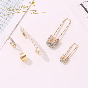 Tracy & Herry Custom Design Amazon Micro Crystal Vintage Sieraden Diamond Cool Ontwerp Onregelmatige Metalen Ketting Pin Oorbellen Set
