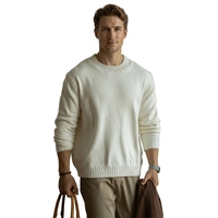 Pull thermique à col rond 100 % cachemire pour homme, style Old Money, idéal pour le business casual et l'hiver