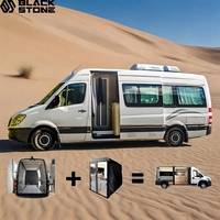 Module de camping-car mobile extensible avec espace de vie coulissant pour conversion de fourgonnette
