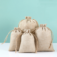 Pochette lin réutilisable et écologique sac de jute naturel bricolage gros petit sac de jute sac à cordon de jute