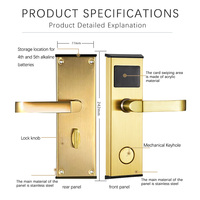 Cerradura Inteligente RFID Moderna y Duradera de Acero Inoxidable para Puerta de Madera de Hotel, con Almacenamiento en la Nube de Software, Cerradura Electrónica Interior de Metal T57