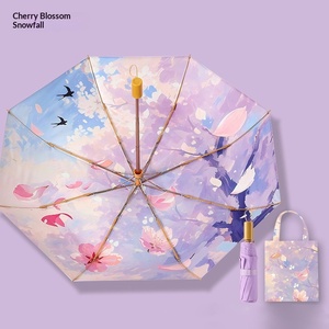 Paraguas de Verano Plegable Manual de Alta Calidad con Revestimiento de Color, Doble Uso, para Sol y Lluvia, para Mujer - Product Image 6