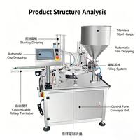Machine de remplissage et de scellage rotative pour capsules de café Nespresso en aluminium, pour gelée et yaourt
