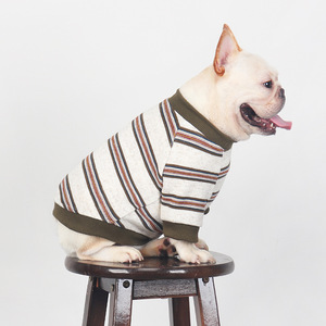 Хит продаж, хлопковая Классическая полосатая одежда для французского бульдога, зимняя одежда для домашних животных, теплая плюшевая куртка для собак, зима - Product Image 4