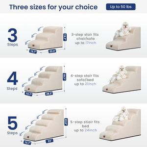Stevige waterdichte hondentrappen 5-traps duurzame schuimtrap antislip veilig voor oudere grote honden bank bed - Product Image 3