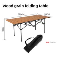 Tragbares Klappbar-Tisch-Stuhl-Set im Egg-Roll-Design aus Kohlenstoffstahl für Outdoor-Nachtmärkte, Grillpartys und Selbstfahrer-Trips