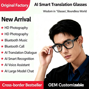 Lunettes de traduction intelligentes IA avec caméra, grand modèle, pour appels, lecture de musique, reconnaissance d'objets universelle, magnétiques - Product Image 3