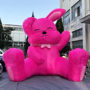 공장 판매 거대한 핑크 풍선 토끼 만화 풍선 봉제 토끼 장난감 파티