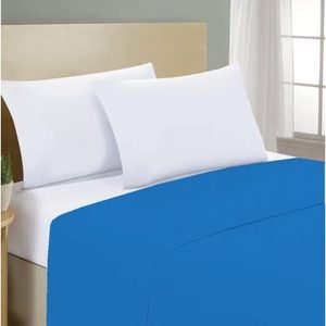 Flat <b>Sheet</b> 150x300cm 100% Cotton Color Avio <b>For</b> Uk <b>Single</b> <b>Bed</b> Size - Product Image 3