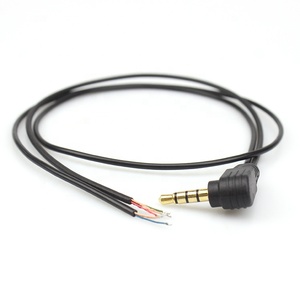 Cable de Audio Personalizado de <span class=keywords><strong>90</strong></span> Grados con Conector <span class=keywords><strong>Jack</strong></span> de <span class=keywords><strong>3.5</strong></span> <span class=keywords><strong>mm</strong></span> a Cable Abierto de 4 Polos para Micrófono y Auriculares - Product Image 3