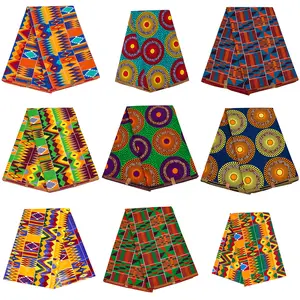 Hollandais Wax Real Dutch Wax Super African Loincloth Fabric Prints 6 Yards Woven Plain Custom Printed Double Wax Fabric