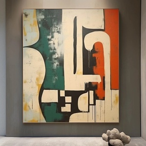 Toile d'art abstraite de luxe grand format, nature morte, vert beige, Wabi-Sabi, faite à la main, acrylique, décoration intérieure - Product Image 6