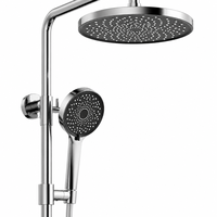 Ensemble de robinetterie de bain et de douche de luxe en laiton chromé poli, avec mitigeur thermostatique apparent et cartouche céramique, pour usage hôtelier, avec jets pluie et doux