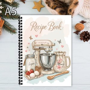 Carnets de recettes spirale personnalisables OEM au design ludique et dessin animé, avec conception à ouverture à plat, organisateur/agenda pour chefs débutants, cadeaux de <span class=keywords><strong>cuisine</strong></span> - Product Image 1