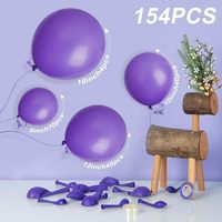 Ensemble de guirlande de ballons violets de 154 pièces pour anniversaire, remise de diplôme, Saint-Valentin, baby shower, mariage, fête de bachelorette