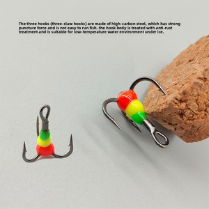 Hameçons triples en acier à haute teneur en carbone pour la pêche sur glace, à trois pointes, barbelés, pour leurres durs, matériel <span class=keywords><strong>de</strong></span> pêche - Product Image 4