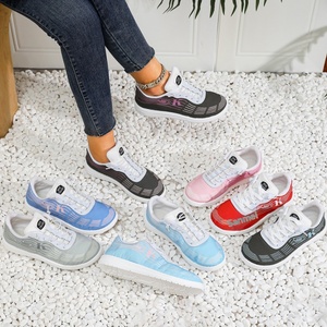 Scarpe da passeggio casual da donna in tela con lacci piatti, suola in TPR morbida, leggera e traspirante, ultime novità Primavera Estate 2026 - Product Image 1