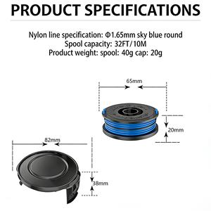 Cubierta de Carrete para Recortadora RSJA-01 Patentada, Repuesto Negro para Spear & Jackson GT450/GT600/N1F-GT-280, 1 Año de Garantía, 82x38mm - Product Image 3