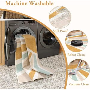 Alfombra Bohemia grande de 6 pies, estilo costero Floral, con mechones, antideslizante, suave, circular, para guardería, sala de estar, lavable, bohemio para adolescentes - Product Image 4