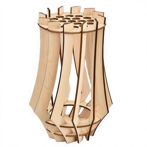 Lot de 2 ensembles de construction en bois <span class=keywords><strong>Lego</strong></span> pour vase à fleurs avec support de présentation pour bouquet de roses - Cadeau DIY pour enfants et amis - Product Image 1