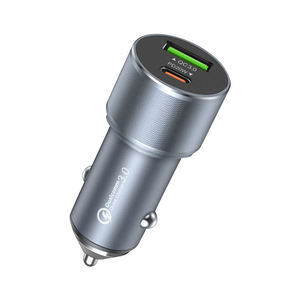 <span class=keywords><strong>Chargeur</strong></span> de <span class=keywords><strong>voiture</strong></span> USB haute vitesse 25W à charge rapide PD, QC3.0, en alliage d'aluminium et matériau PC ignifuge, 1 sortie USB et Type-C 5V3A - Product Image 3