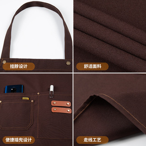 Tablier en toile imperméable taille unique en polyester pour uniformes de restaurant et de bar avec logo personnalisé pour serveuses - Product Image 2