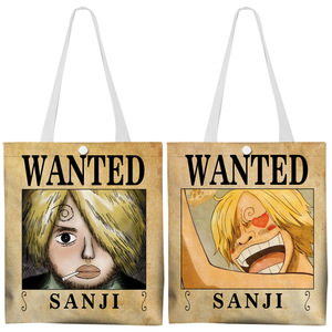 9 diseños 37*33cm <span class=keywords><strong>Luffy</strong></span> Zoro bolso de hombro de lona dibujos animados de doble cara diferentes patrones Anime HD impresión bolso documentos bolsa - Product Image 5