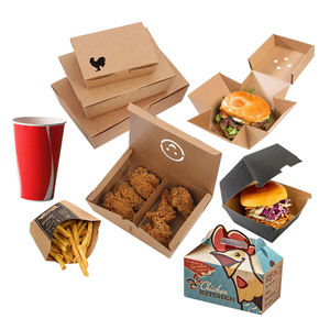 Custom for hamburger burger french fries fried chicken wing paper boxes children kids snacks set fast food packaging container