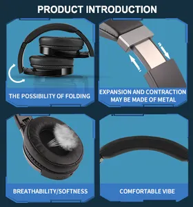 Q7S sans fil Bluetooth sur l'oreille casque pour musique Sport Portable pliant stéréo écouteurs avec suppression du bruit micro intégré