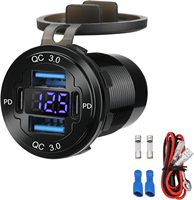 Tomacorriente USB de 12V, 78W, 4 Puertos, 2 USB-C PD30W y 2 Cargadores Rápidos QC3.0